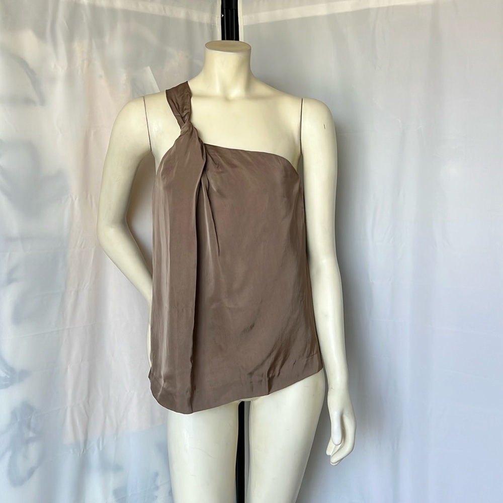 Theory One Shoulder Silk Lined Top
